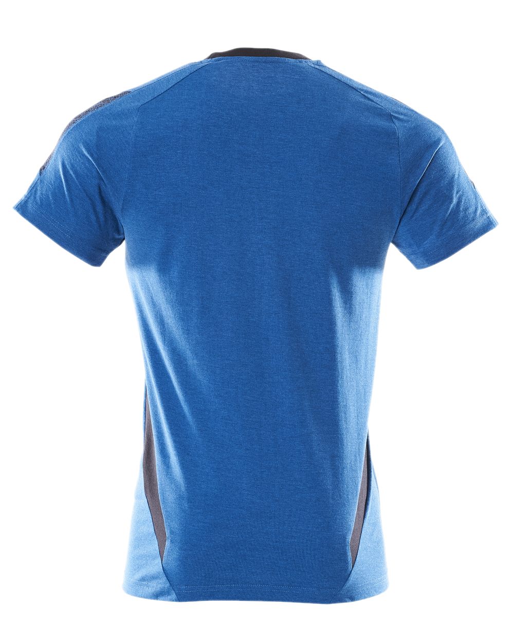 Azure Blue Dark Navy Colored Mascot Workwear Mens Accelerate Short Sleeve T-Shirt on white background 