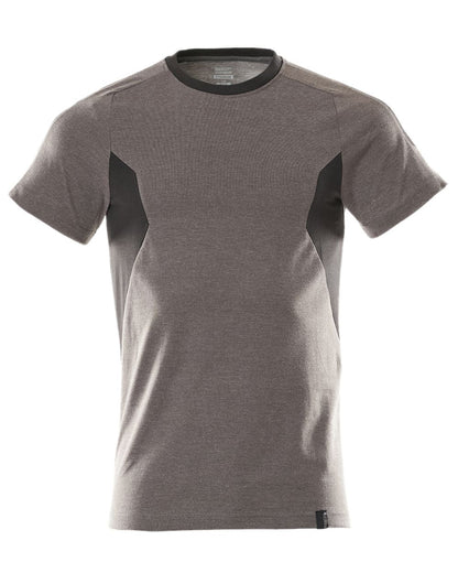 Dark Anthracite Black Colored Mascot Workwear Mens Accelerate Short Sleeve T-Shirt on white background 