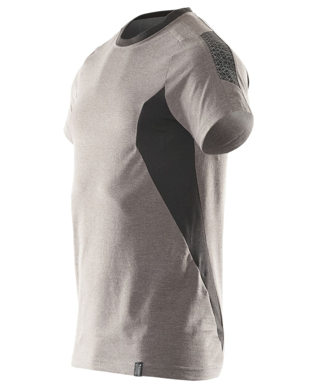 Dark Anthracite Black Colored Mascot Workwear Mens Accelerate Short Sleeve T-Shirt on white background 