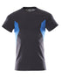Dark Navy Azure Blue Colored Mascot Workwear Mens Accelerate Short Sleeve T-Shirt on white background 