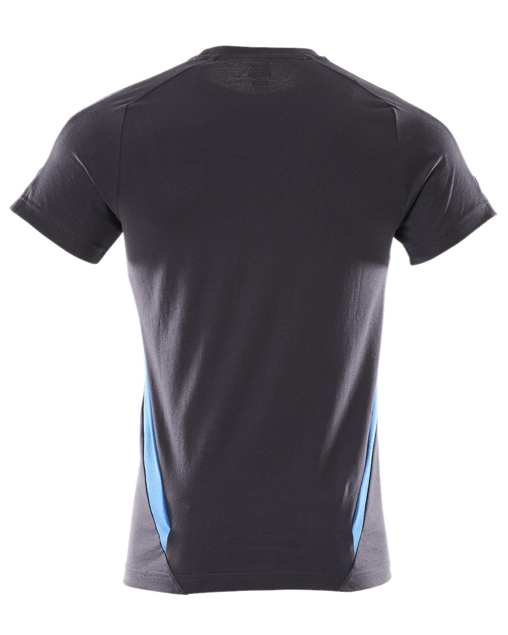 Dark Navy Azure Blue Colored Mascot Workwear Mens Accelerate Short Sleeve T-Shirt on white background 