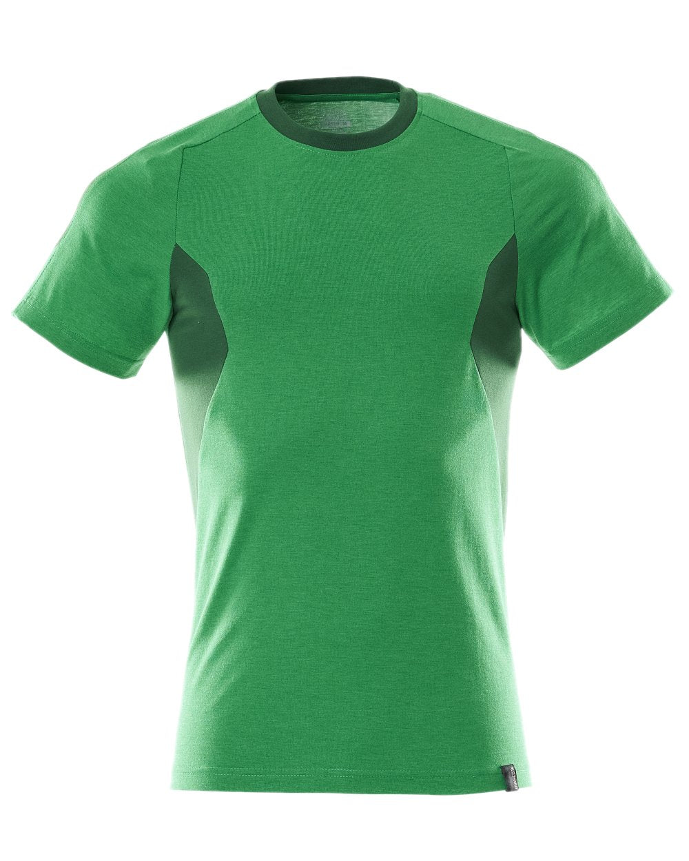 Grass Green Colored Mascot Workwear Mens Accelerate Short Sleeve T-Shirt on white background 