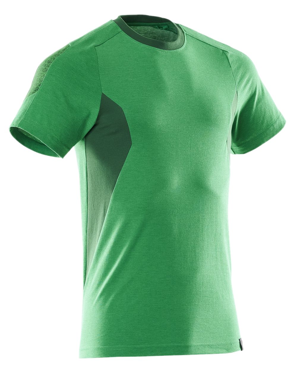 Grass Green Colored Mascot Workwear Mens Accelerate Short Sleeve T-Shirt on white background 