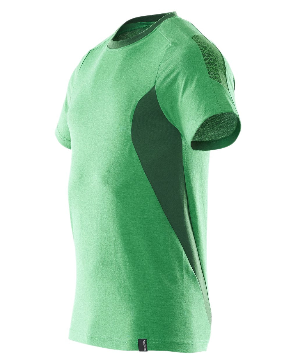 Grass Green Colored Mascot Workwear Mens Accelerate Short Sleeve T-Shirt on white background 