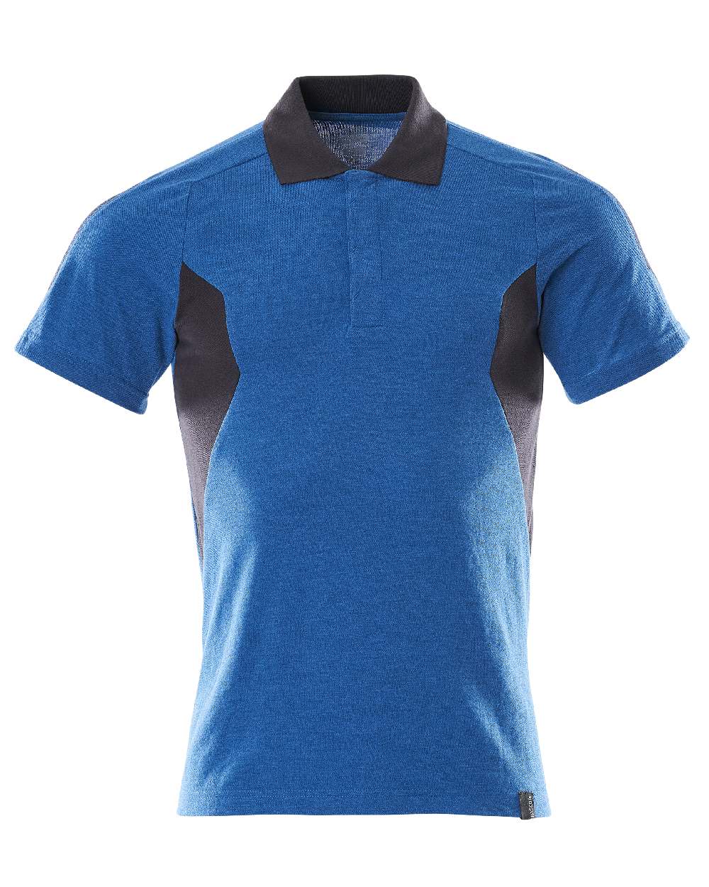 Azure Blue Dark Navy Coloured Mascot Workwear Mens Accelerate Short Sleeved Polo Shirt on white background 