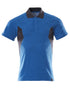 Azure Blue Dark Navy Coloured Mascot Workwear Mens Accelerate Short Sleeved Polo Shirt on white background 