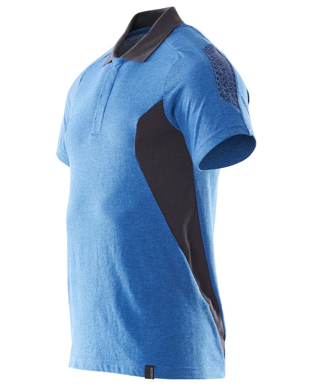Azure Blue Dark Navy Coloured Mascot Workwear Mens Accelerate Short Sleeved Polo Shirt on white background 