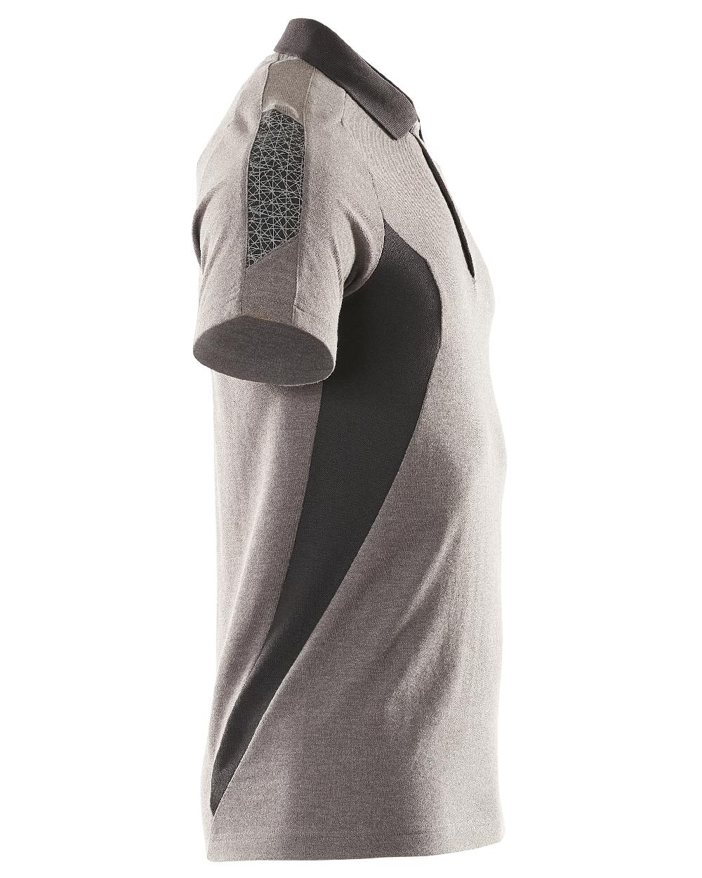 Dark Anthracite Black Coloured Mascot Workwear Mens Accelerate Short Sleeved Polo Shirt on white background 