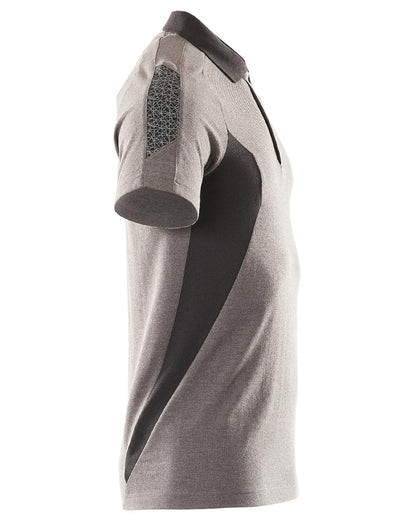 Dark Anthracite Black Coloured Mascot Workwear Mens Accelerate Short Sleeved Polo Shirt on white background 