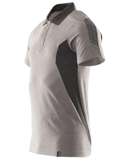Dark Anthracite Black Coloured Mascot Workwear Mens Accelerate Short Sleeved Polo Shirt on white background 