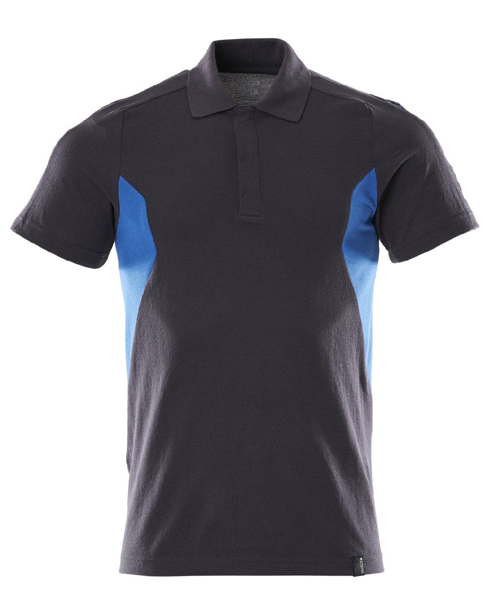 Dark Navy Azure Blue Coloured Mascot Workwear Mens Accelerate Short Sleeved Polo Shirt on white background 
