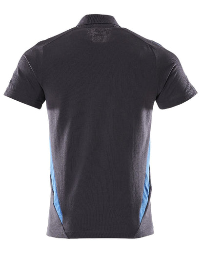 Dark Navy Azure Blue Coloured Mascot Workwear Mens Accelerate Short Sleeved Polo Shirt on white background 
