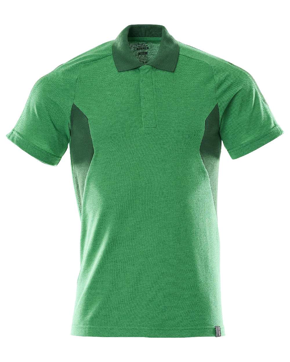 Grass Green Coloured Mascot Workwear Mens Accelerate Short Sleeved Polo Shirt on white background 