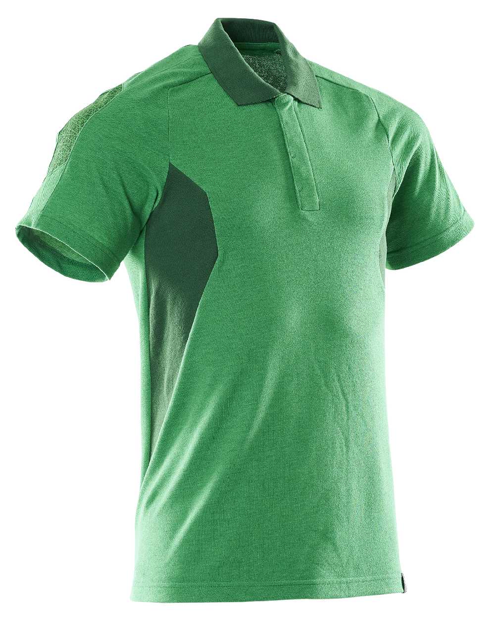 Grass Green Coloured Mascot Workwear Mens Accelerate Short Sleeved Polo Shirt on white background 