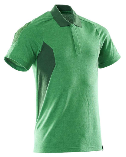 Grass Green Coloured Mascot Workwear Mens Accelerate Short Sleeved Polo Shirt on white background 
