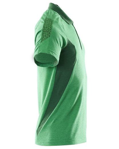 Grass Green Coloured Mascot Workwear Mens Accelerate Short Sleeved Polo Shirt on white background 