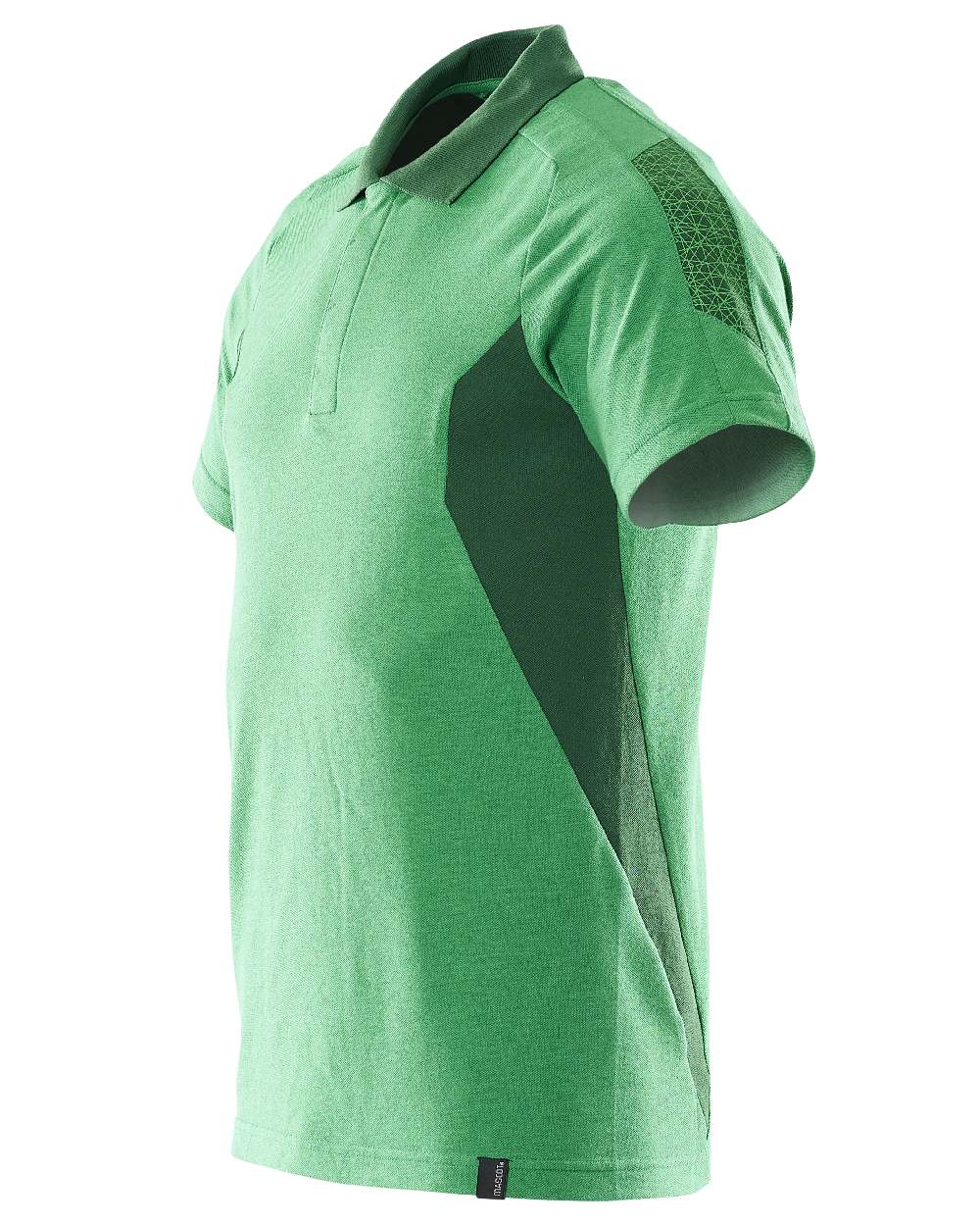 Grass Green Coloured Mascot Workwear Mens Accelerate Short Sleeved Polo Shirt on white background 