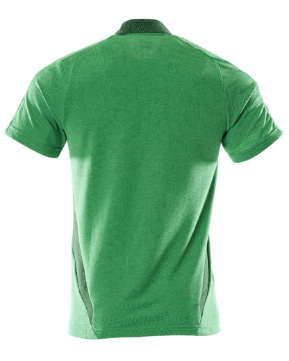 Grass Green Coloured Mascot Workwear Mens Accelerate Short Sleeved Polo Shirt on white background 