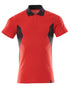 Traffic Red Black Coloured Mascot Workwear Mens Accelerate Short Sleeved Polo Shirt on white background 