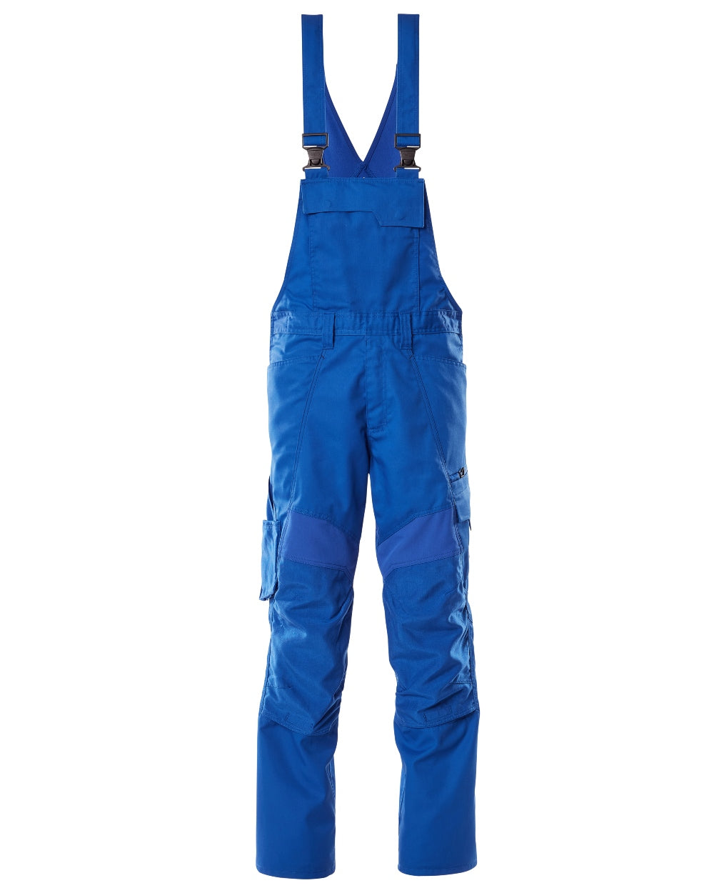 Azure Blue Coloured Mascot Workwear Mens Accelerate Stretch Zones Bib &amp; Brace With Kneepad Pockets on white background 