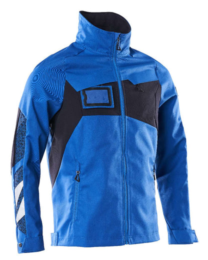 Azure Blue Dark Navy Coloured Mascot Workwear Mens Accelerate Stretch Zones Jacket on white background 