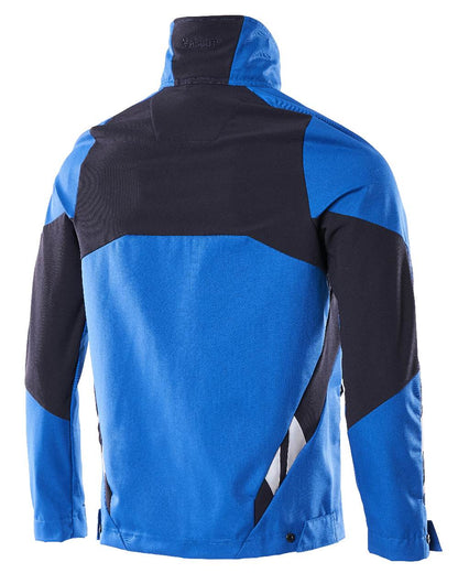 Azure Blue Dark Navy Coloured Mascot Workwear Mens Accelerate Stretch Zones Jacket on white background 