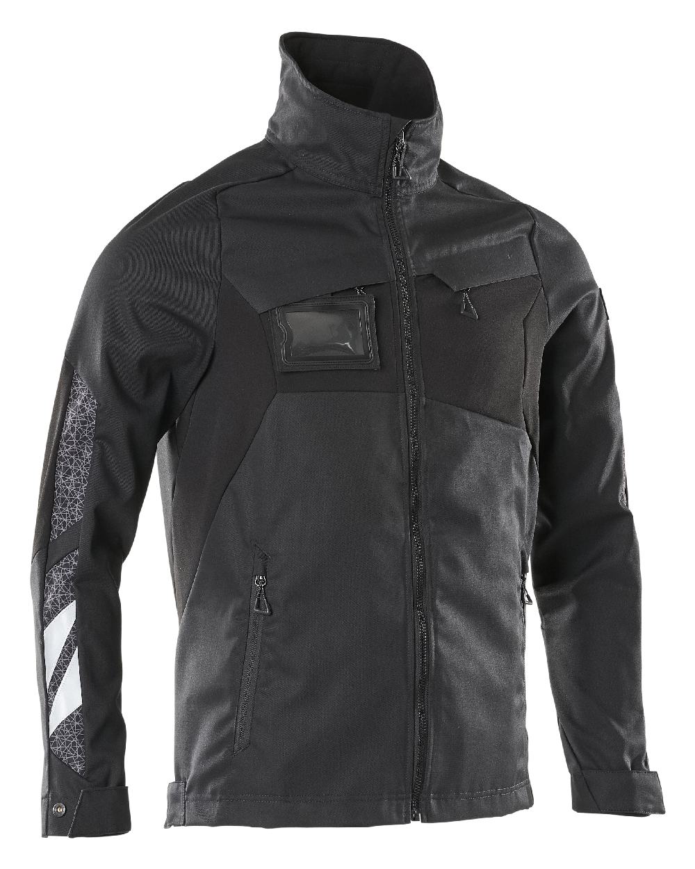 Black Coloured Mascot Workwear Mens Accelerate Stretch Zones Jacket on white background 