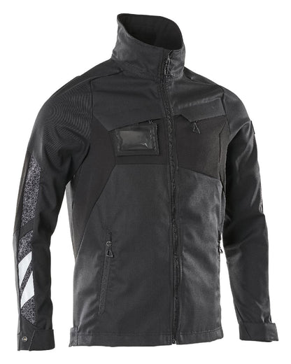 Black Coloured Mascot Workwear Mens Accelerate Stretch Zones Jacket on white background 