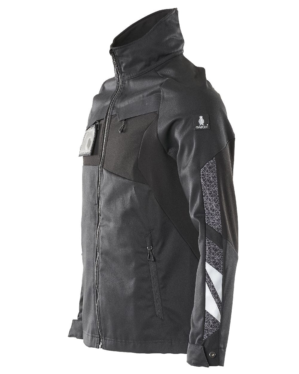 Black Coloured Mascot Workwear Mens Accelerate Stretch Zones Jacket on white background 