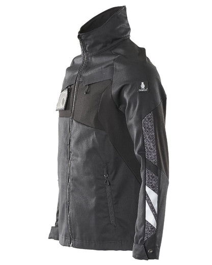 Black Coloured Mascot Workwear Mens Accelerate Stretch Zones Jacket on white background 