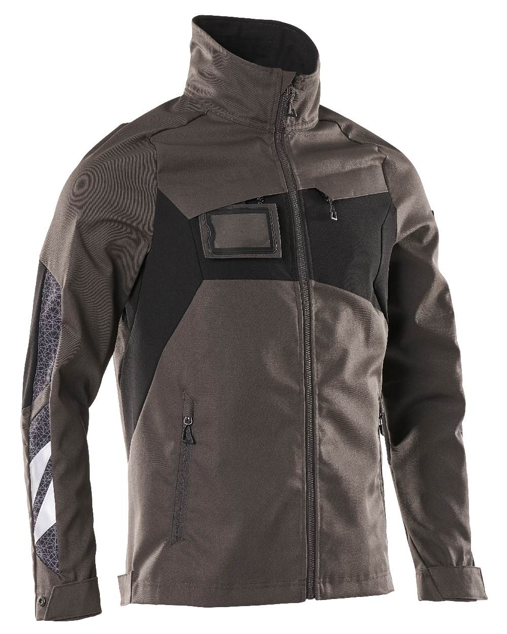 Dark Anthracite Black Coloured Mascot Workwear Mens Accelerate Stretch Zones Jacket on white background 
