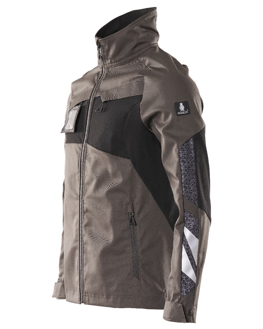 Dark Anthracite Black Coloured Mascot Workwear Mens Accelerate Stretch Zones Jacket on white background 