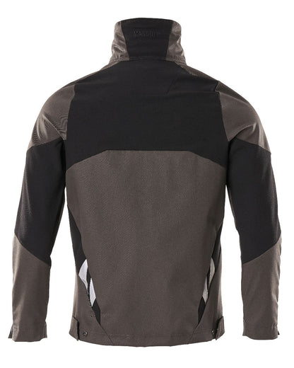 Dark Anthracite Black Coloured Mascot Workwear Mens Accelerate Stretch Zones Jacket on white background 