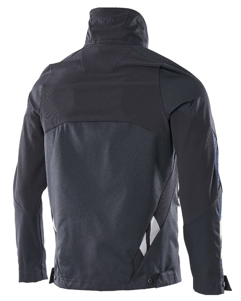 Dark Navy Coloured Mascot Workwear Mens Accelerate Stretch Zones Jacket on white background 