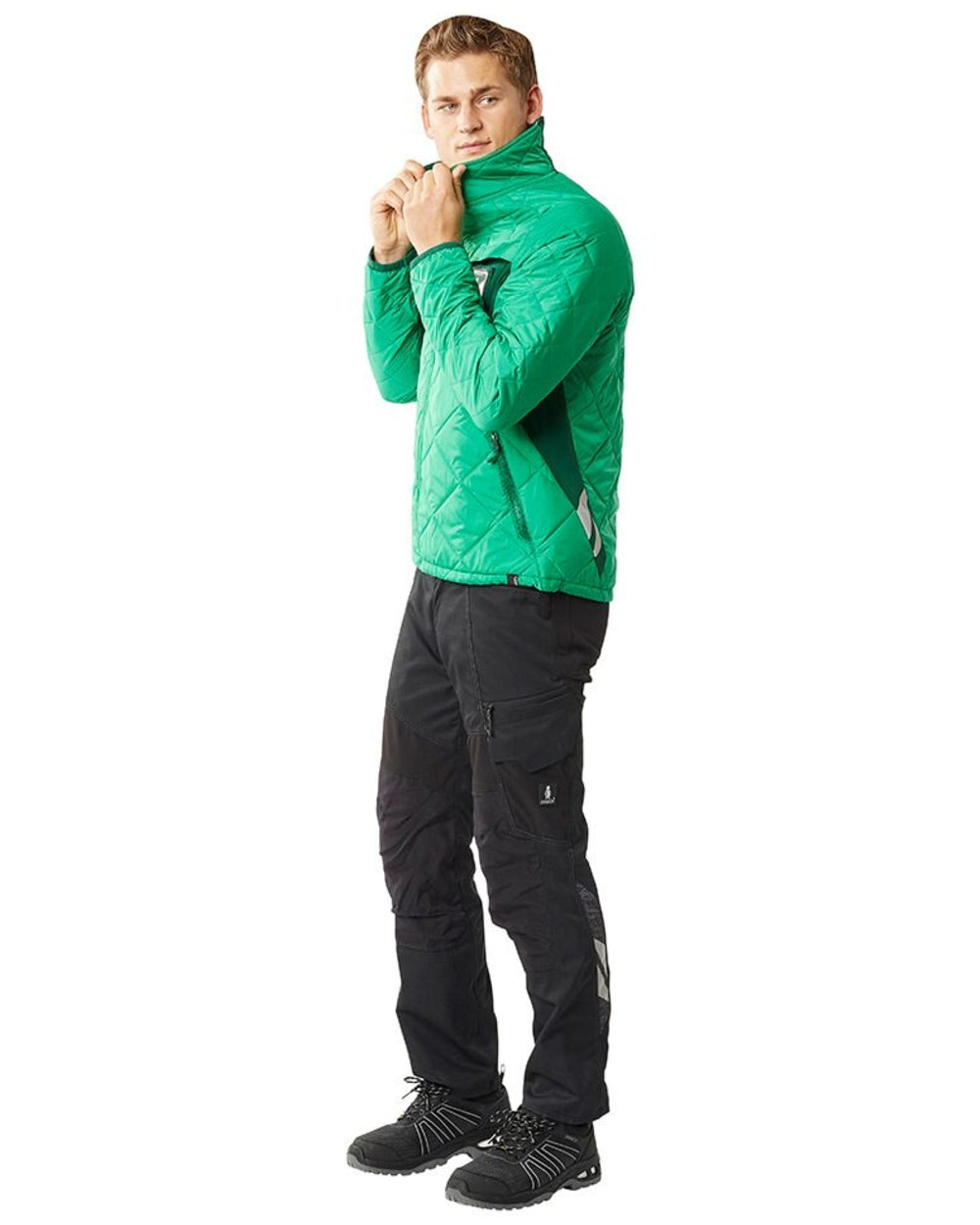 Black Coloured Mascot Workwear Mens Accelerate Stretch Zones Trousers on white background 
