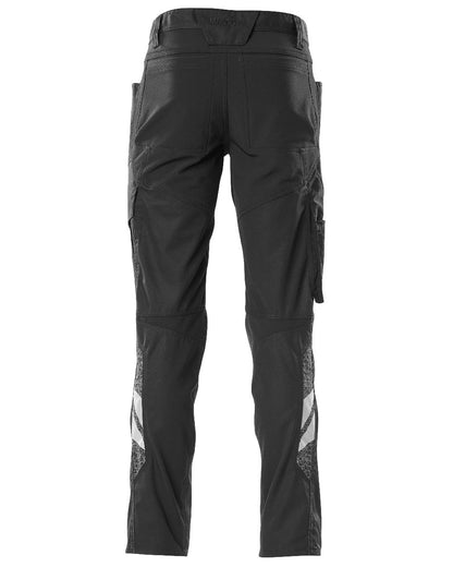 Black Coloured Mascot Workwear Mens Accelerate Stretch Zones Trousers on white background 