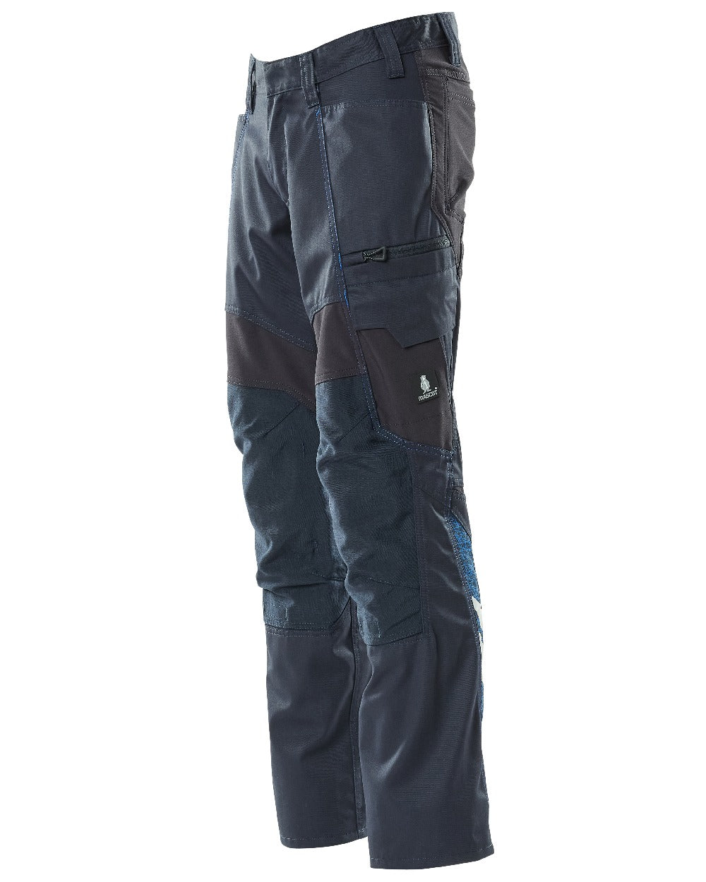 Dark Navy Coloured Mascot Workwear Mens Accelerate Stretch Zones Trousers on white background 