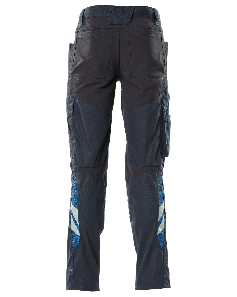 Dark Navy Coloured Mascot Workwear Mens Accelerate Stretch Zones Trousers on white background 