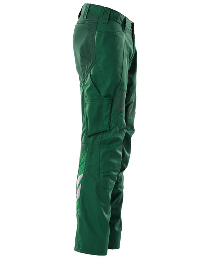 Green Coloured Mascot Workwear Mens Accelerate Stretch Zones Trousers on white background 