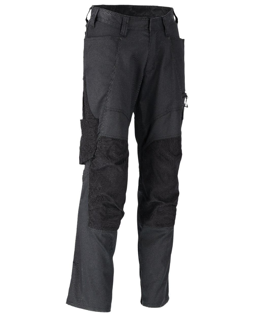 Black Coloured Mascot Workwear Mens Accelerate Stretchable Trousers With Kneepad Pockets on white background 