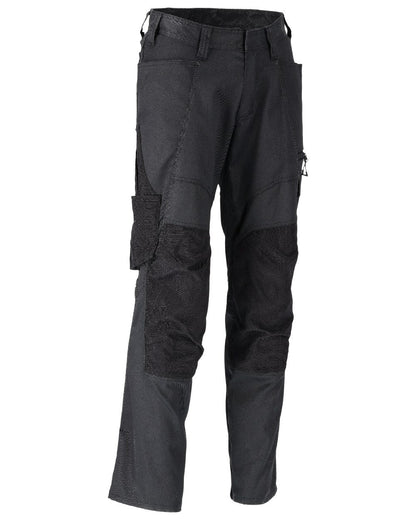 Black Coloured Mascot Workwear Mens Accelerate Stretchable Trousers With Kneepad Pockets on white background 
