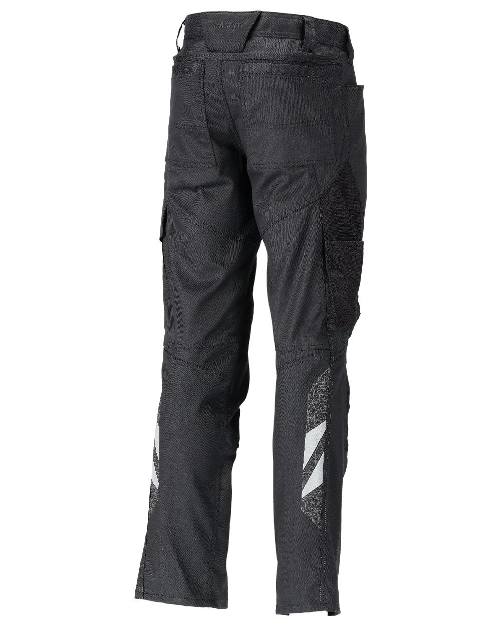 Black Coloured Mascot Workwear Mens Accelerate Stretchable Trousers With Kneepad Pockets on white background 