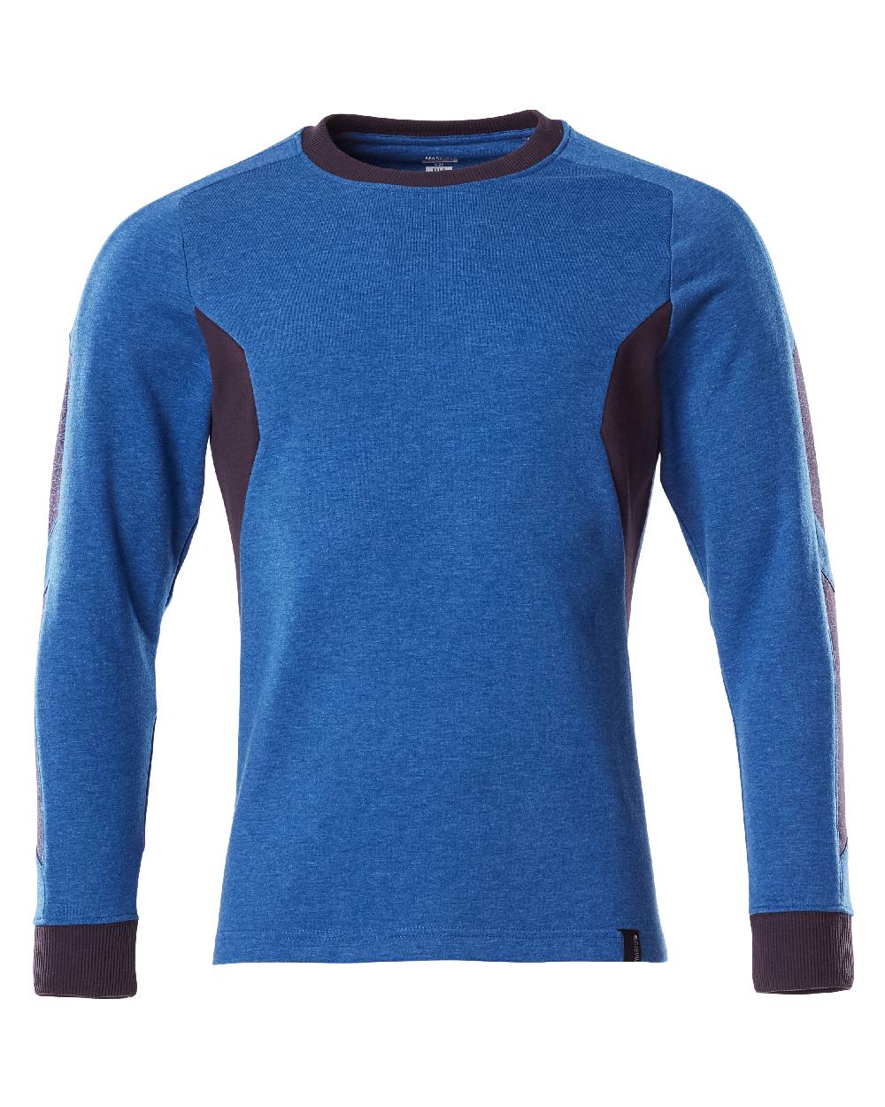 Azure Blue Dark Navy Coloured Mascot Workwear Mens Accelerate Sweatshirt on white background 