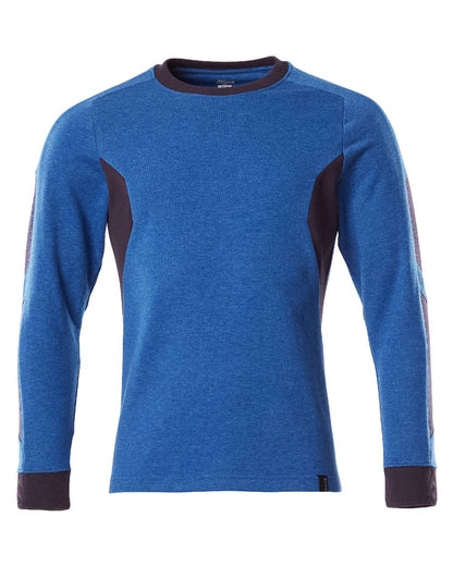 Azure Blue Dark Navy Coloured Mascot Workwear Mens Accelerate Sweatshirt on white background 