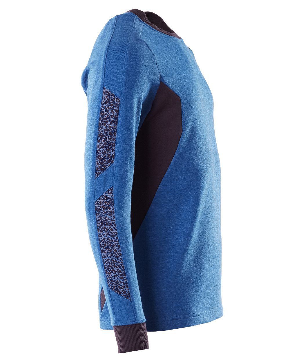 Azure Blue Dark Navy Coloured Mascot Workwear Mens Accelerate Sweatshirt on white background 