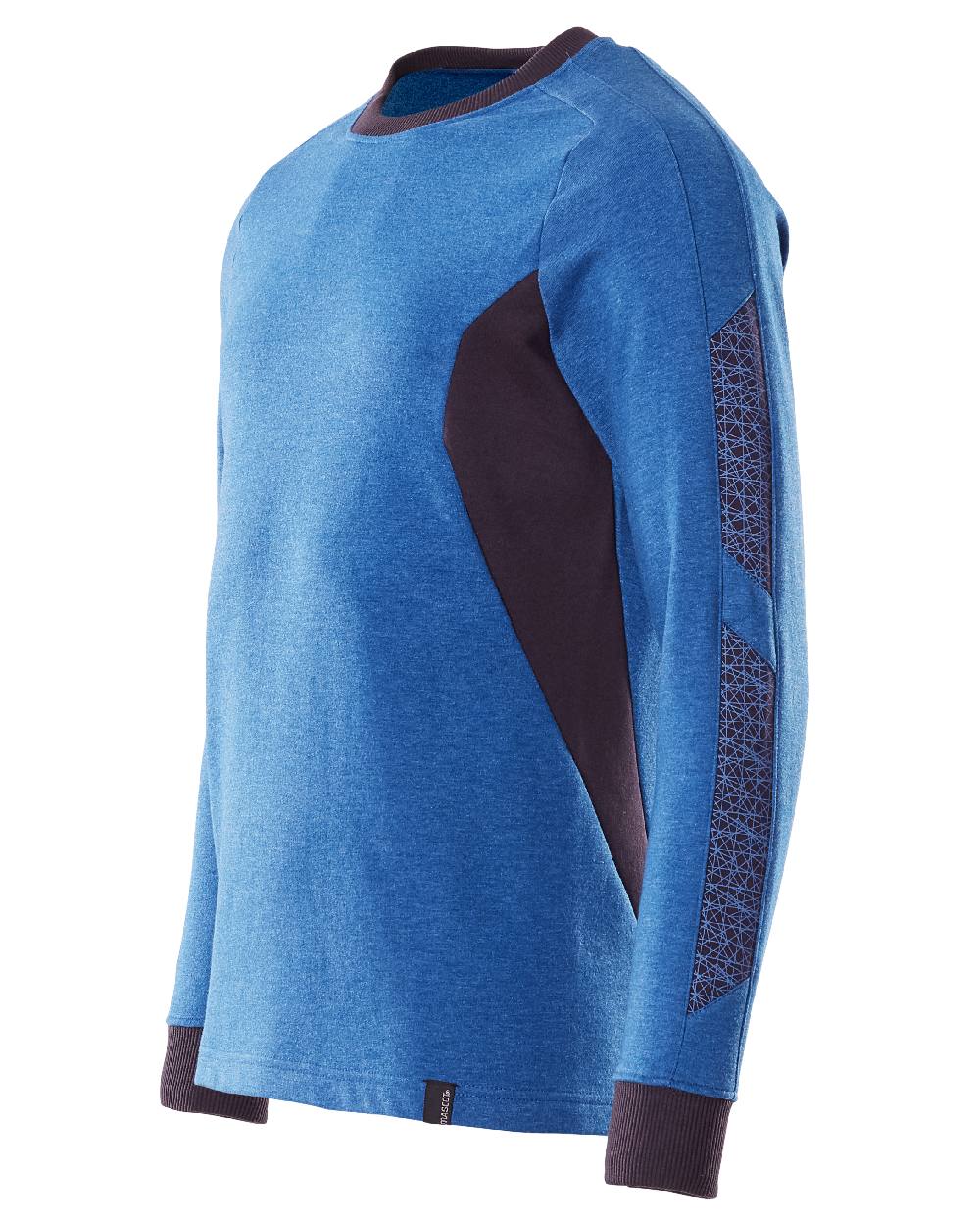 Azure Blue Dark Navy Coloured Mascot Workwear Mens Accelerate Sweatshirt on white background 