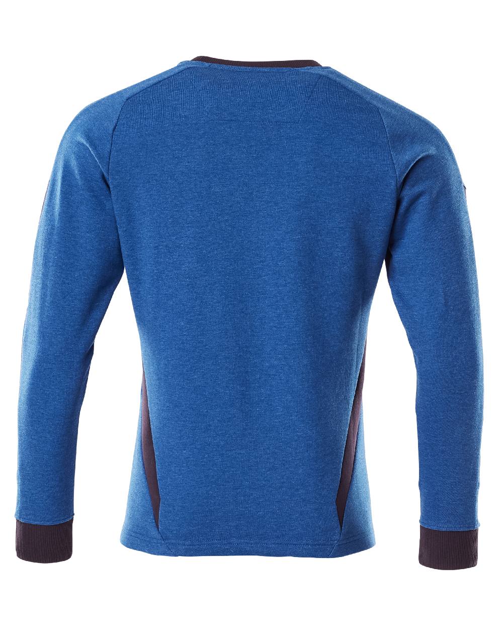Azure Blue Dark Navy Coloured Mascot Workwear Mens Accelerate Sweatshirt on white background 