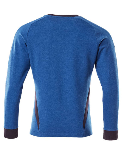 Azure Blue Dark Navy Coloured Mascot Workwear Mens Accelerate Sweatshirt on white background 