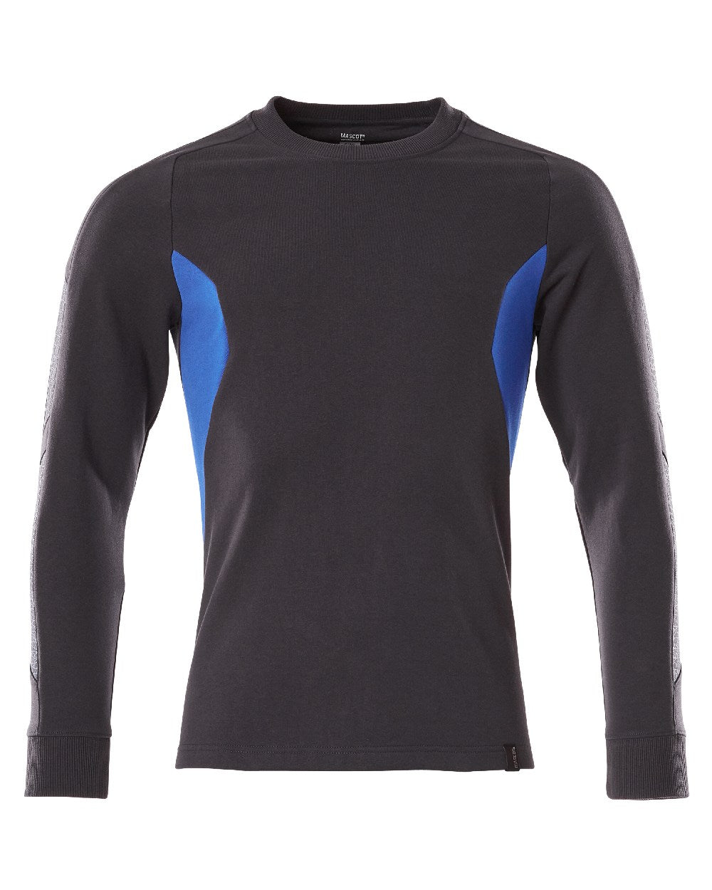 Dark Navy Azure Blue Coloured Mascot Workwear Mens Accelerate Sweatshirt on white background 