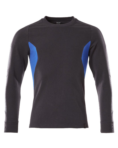 Dark Navy Azure Blue Coloured Mascot Workwear Mens Accelerate Sweatshirt on white background 